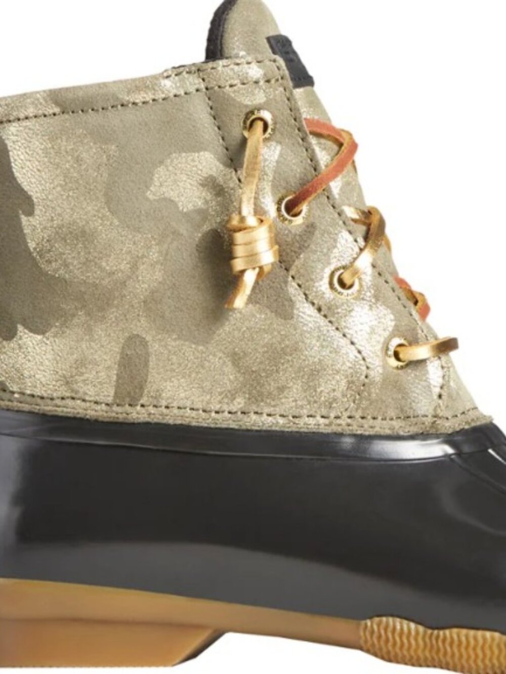 Sperry Saltwater Met Camo Olive Duck Boots US 12